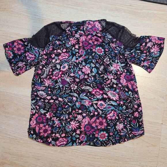 LOT 2 - NWOT ATTENTION WOMEN’S XXL BLOUSE FLORAL TOP BUSINESS CASUAL LIGHTWEIGHT - Picture 7 of 8